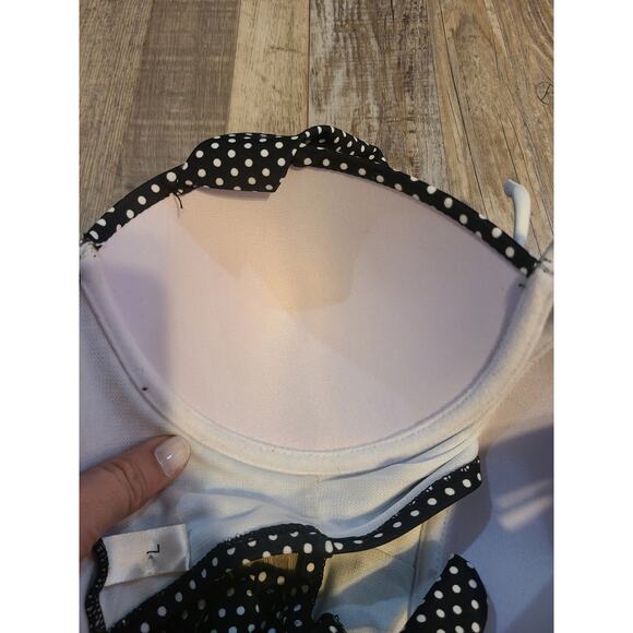 Unknown brand large womens two piece high waisted polka dot swimsuit - Picture 3 of 6